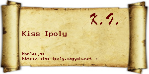 Kiss Ipoly névjegykártya